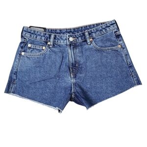WEEKDAY Women's Swift Shorts Size 28 Denim High Short Shorts Medium Wash